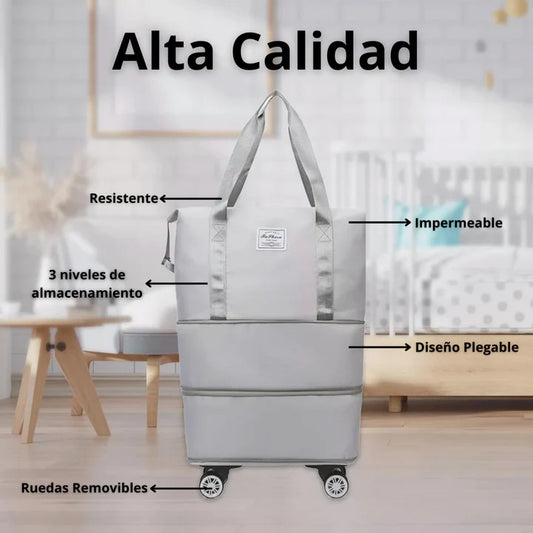 Bolso Expandible 3 niveles Incluye 4 ruedas removibles