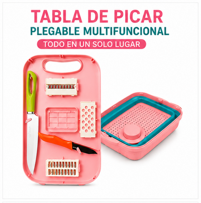 Tabla de Picar Plegable Multifuncional – Cocina Fácil y Rápida, Todo en Un Solo Set