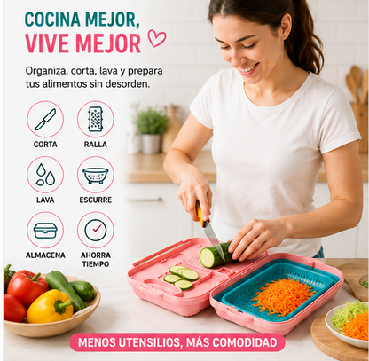 Tabla de Picar Plegable Multifuncional – Cocina Fácil y Rápida, Todo en Un Solo Set