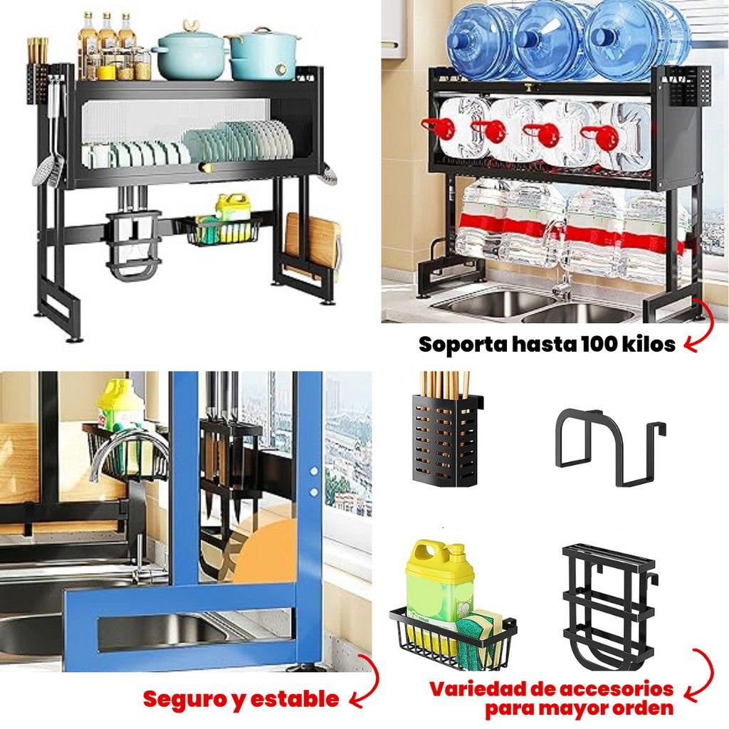 Soportes multifuncionales para cocina 🍽️🍎🥦 Escurre y organiza tus platos