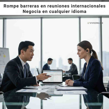Audífonos INALAMBRICOS IA TRADUCCIÓN Habla 150 idiomas en segundos — sin Wi-Fi, sin aplicaciones complicadas, sin estrés.