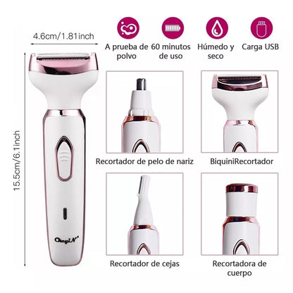 Depiladora Facial y Corporal 4 en 1 💖 Precisión y Cuidado Total 🌸 ¡OFERTA ESPECIAL!