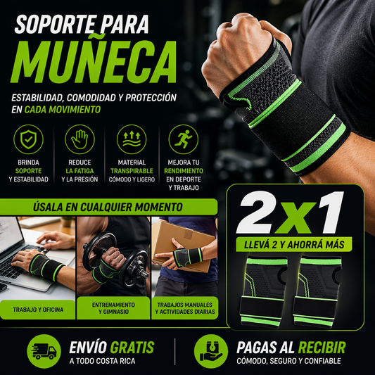 Soporte para muñeca reduce la fatiga y mejora tu rendimiento ¡2x1!