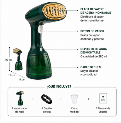 💨 Vaporizador de Ropa – Arrugas Eliminadas en Minutos ⏱️ Tu ropa impecable al instante