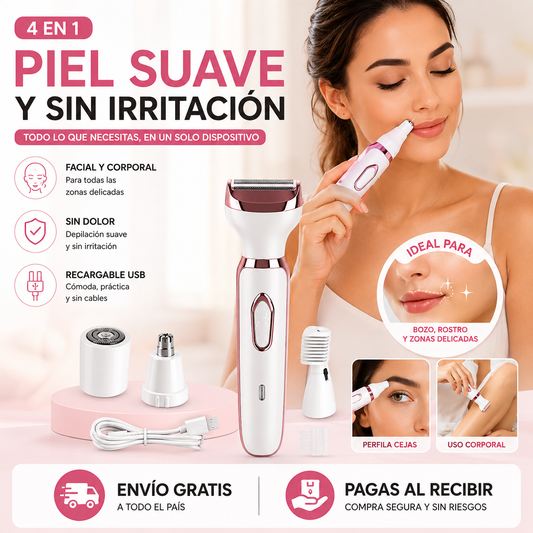 Depiladora Facial y Corporal 4 en 1 💖 Precisión y Cuidado Total 🌸 ¡OFERTA ESPECIAL!
