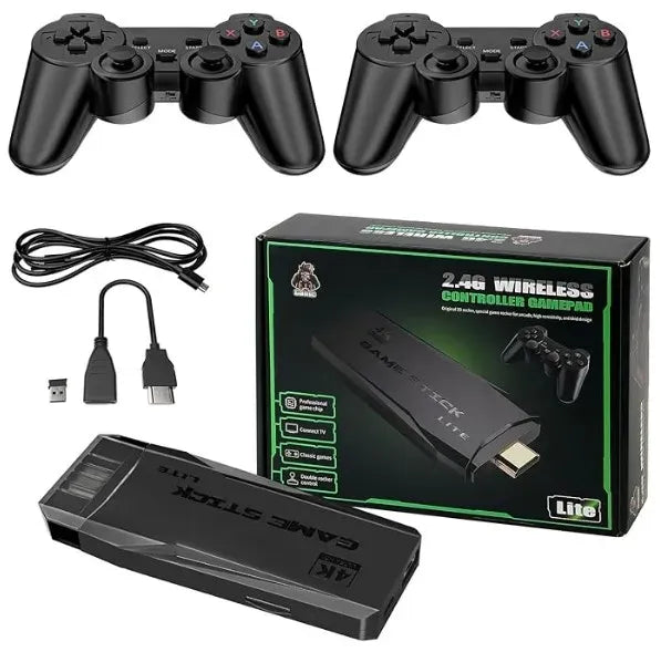 GAME STICK LITE 4K 🎮 CONSOLA VIDEOJUEGOS + 2 CONTROLES INALÁMBRICOS