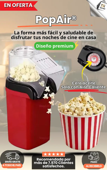 Palomitas listas en minutos sin aceite / maquina de crispetas de aire caliente