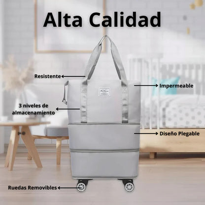 Bolso Expandible 3 niveles Incluye 4 ruedas removibles