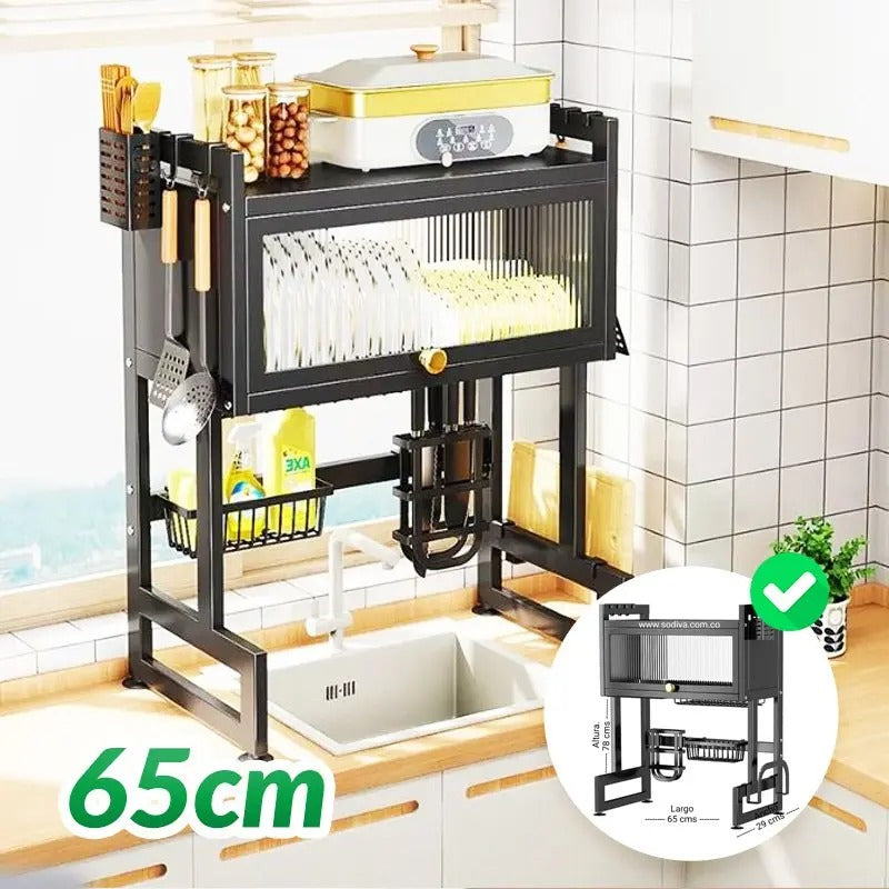 Soportes multifuncionales para cocina 🍽️🍎🥦 Escurre y organiza tus platos