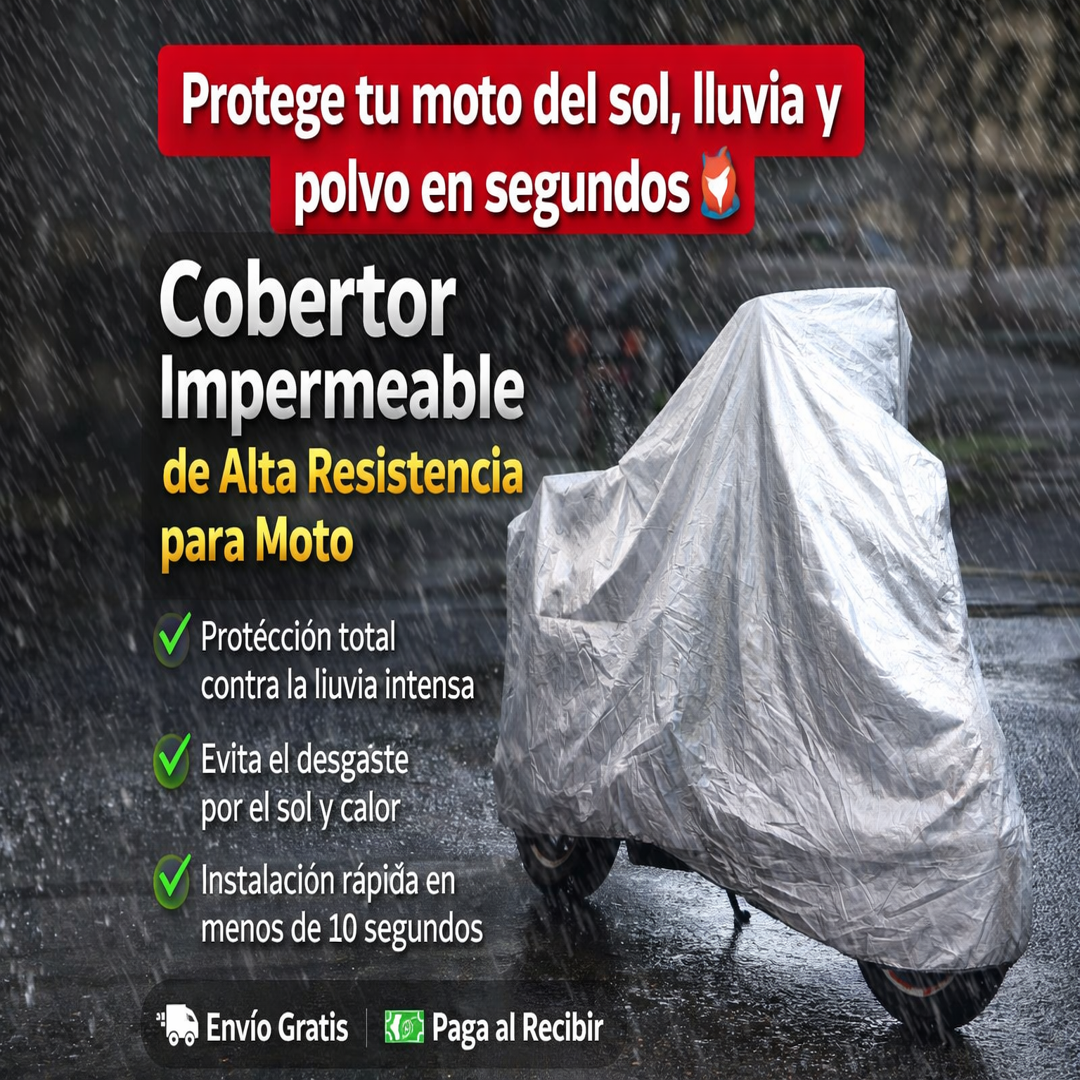Protege tu moto del sol, lluvia y polvo en segundos 🚨 Cobertor Impermeable de Alta Resistencia para Moto