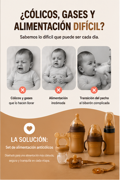 👶 Alimenta a Tu Bebé con Más Comodidad y Menos Cólicos | kit premium Infantil de Alimentación Anticólicos