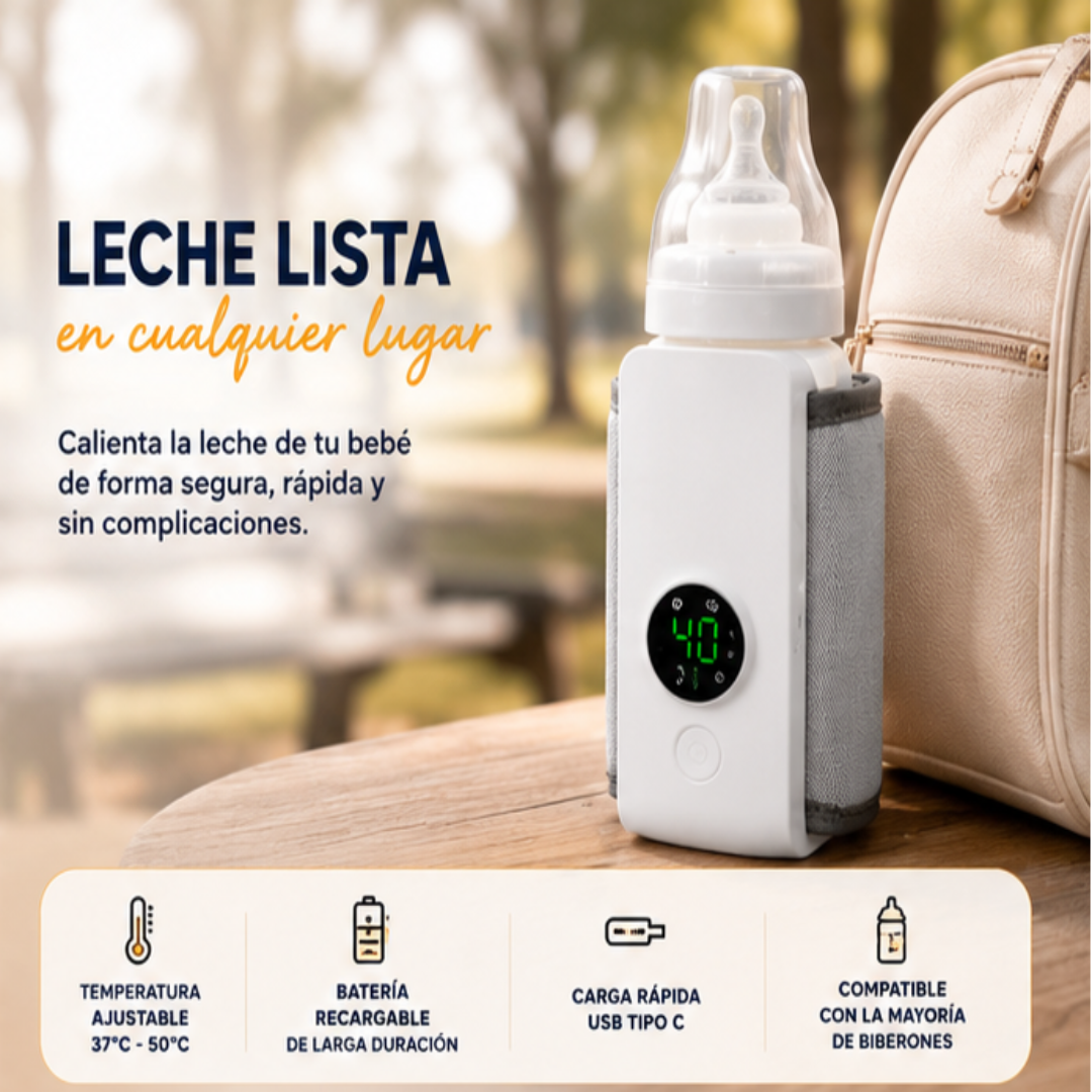 🍼 Leche Lista Donde Estés | Calentador Portátil e Inalámbrico para Biberón