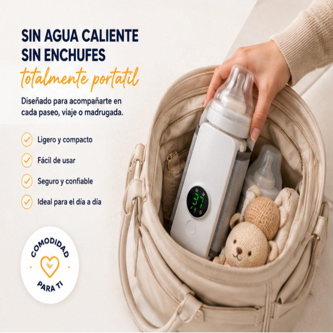 🍼 Leche Lista Donde Estés | Calentador Portátil e Inalámbrico para Biberón