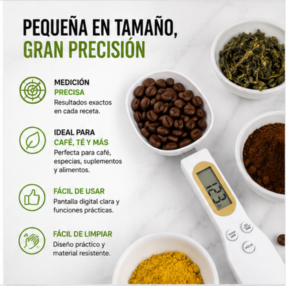 Cuchara Medidora Digital de Precisión | Pesa Ingredientes con Exactitud y Logra Recetas Perfectas
